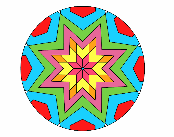 Dibujo Mandala mosaico estrella pintado por Cat_50