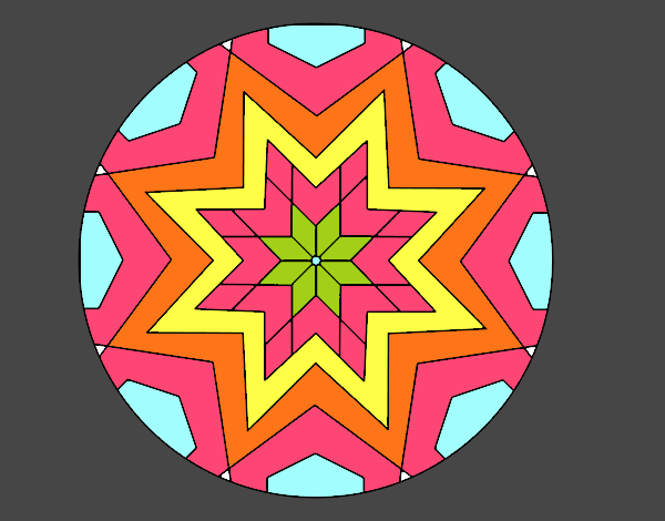 Dibujo Mandala mosaico estrella pintado por mariacasag