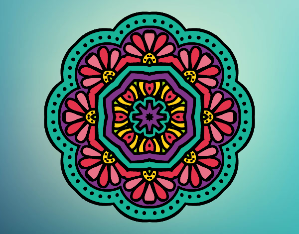 Dibujo Mandala mosaico modernista pintado por Gladiolo