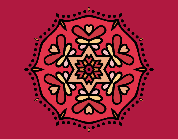 Dibujo Mandala simétrica pintado por cici