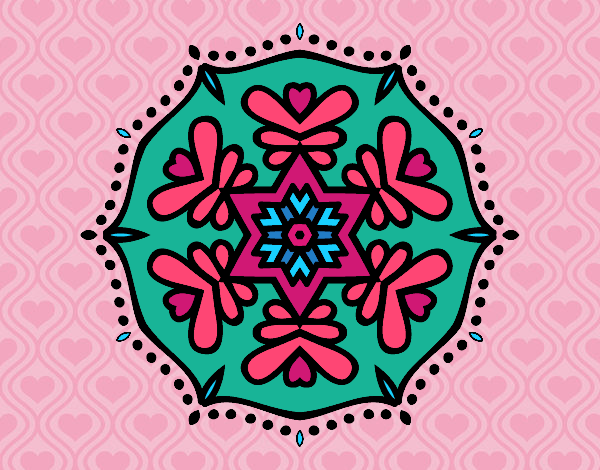 Dibujo Mandala simétrica pintado por Gladiolo