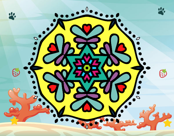 Dibujo Mandala simétrica pintado por xe45edr5