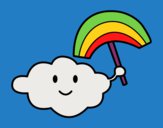 Dibujo Nube con arcoiris pintado por cici