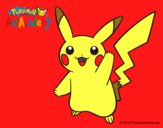 Dibujo Pikachu saludando pintado por goten130