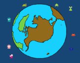 Dibujo Planeta Tierra pintado por  azla