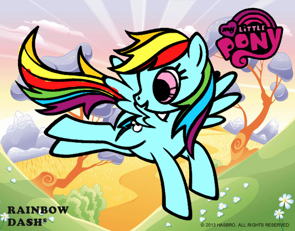 Dibujo Rainbow Dash pintado por javi06