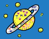 Dibujo Satélites de Saturno pintado por GinaAcosta