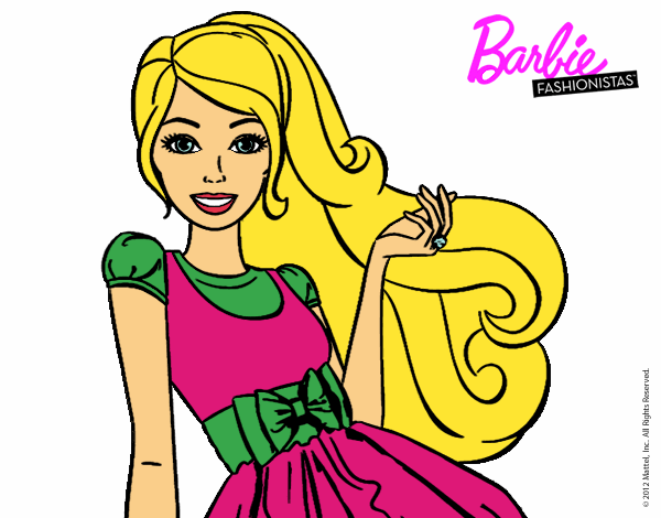 Dibujo Barbie con su vestido con lazo pintado por odarleny12