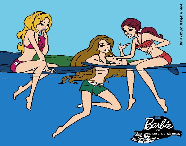 Dibujo Barbie y sus amigas pintado por linda423