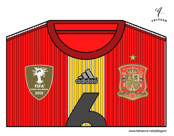 camiseta de  España del mundial 2014 en Basil