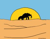 Dibujo Elefante en el amanecer pintado por LunaLunita