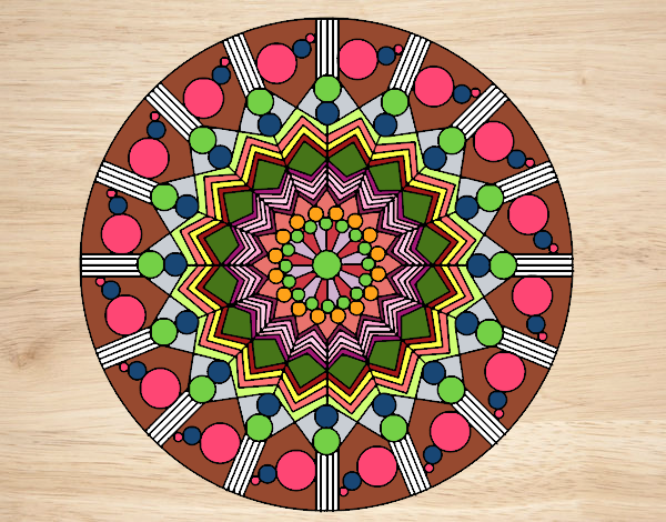 Dibujo Mandala flor con círculos pintado por Andreeeeee