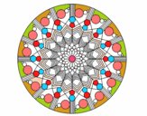 Dibujo Mandala flor con círculos pintado por sadfsad