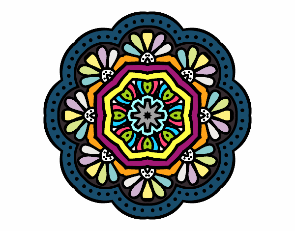 Dibujo Mandala mosaico modernista pintado por Dap-Espi