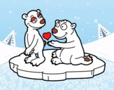 Dibujo Pareja de osos enamorados pintado por LunaLunita