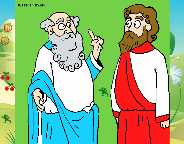 Dibujo Sócrates y Platón pintado por alexha