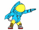 Dibujo Astronauta con cohete pintado por adrian3741