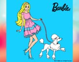 Dibujo Barbie paseando a su mascota pintado por gabrielars