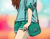 Dibujo Chica con bolso pintado por yuliana66