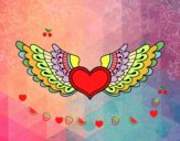 Dibujo Corazón alado pintado por valenchuss
