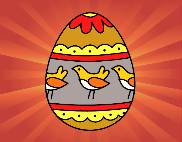 Huevo de Pascua con pájaros