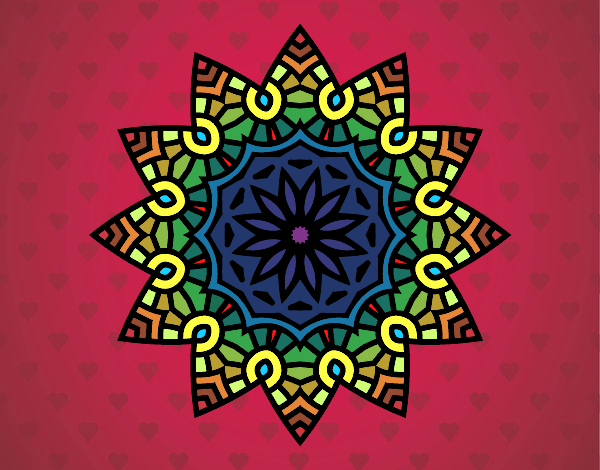 Dibujo Mandala estrella floral pintado por frankt