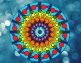 Dibujo Mandala flor con círculos pintado por frankt