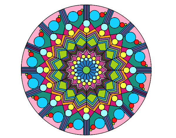 Dibujo Mandala flor con círculos pintado por velgin20