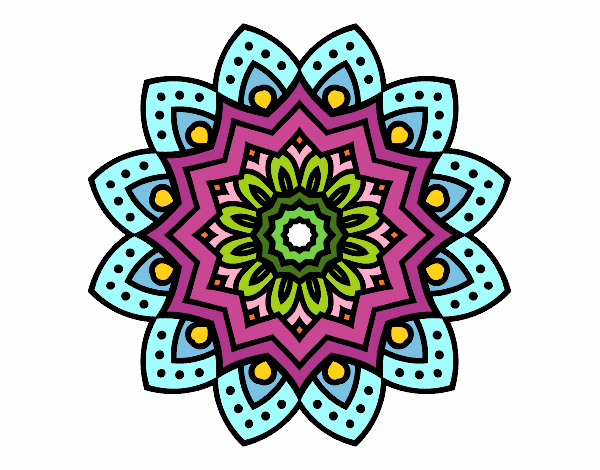 Dibujo Mandala flor natural pintado por velgin20