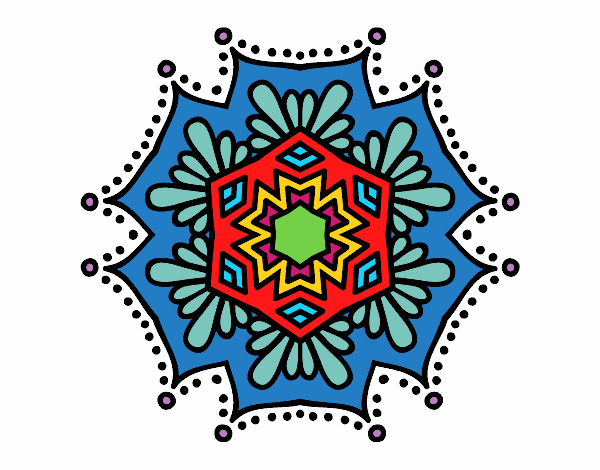 Dibujo Mandala flor simétrica pintado por liz005