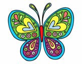 Dibujo Mandala mariposa pintado por gloriab