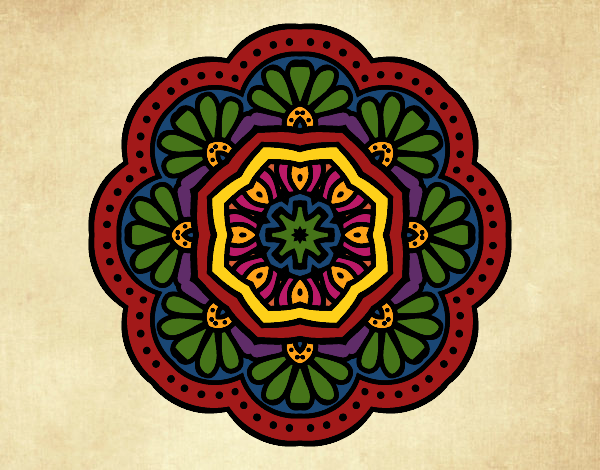 Dibujo Mandala mosaico modernista pintado por linda423