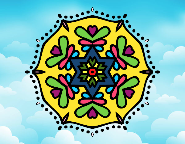 Dibujo Mandala simétrica pintado por lupitamaqu