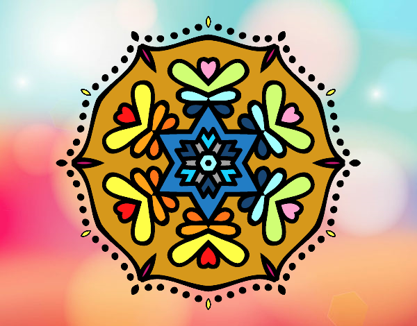 Dibujo Mandala simétrica pintado por meagan