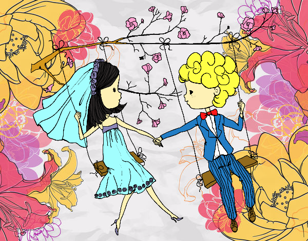 Dibujo Recién casados en un columpio pintado por Ali2004