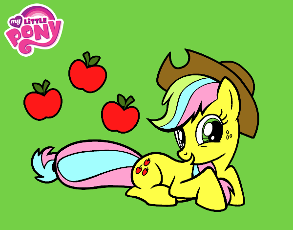 Dibujo Applejack y sus manzanas pintado por mairelys