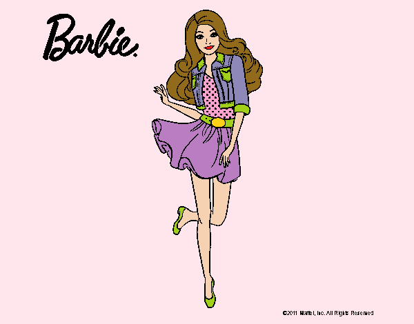 Dibujo Barbie informal pintado por queyla