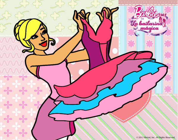 Dibujo Barbie y su vestido de ballet pintado por annisa