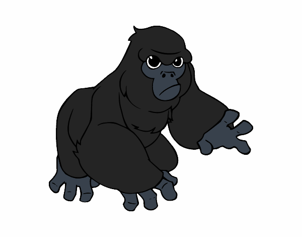 Dibujo Gorila de montaña pintado por Aguila77