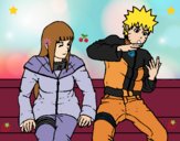 Dibujo Hinata y Naruto pintado por hinata88