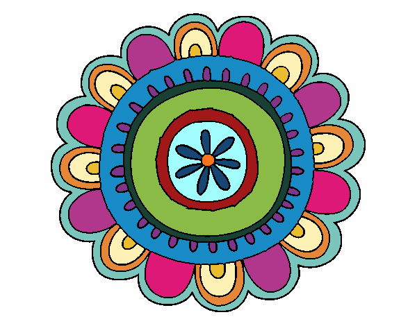 Dibujo Mandala alegre pintado por maritza lo