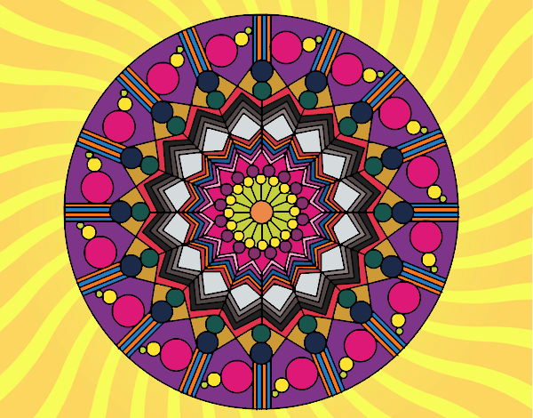 Dibujo Mandala flor con círculos pintado por stephany13