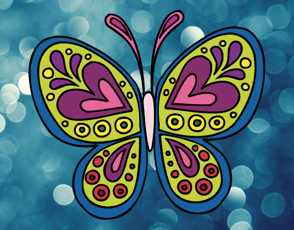 Dibujo Mandala mariposa pintado por stephany13