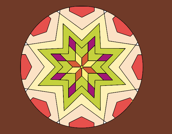 Dibujo Mandala mosaico estrella pintado por mariabm14