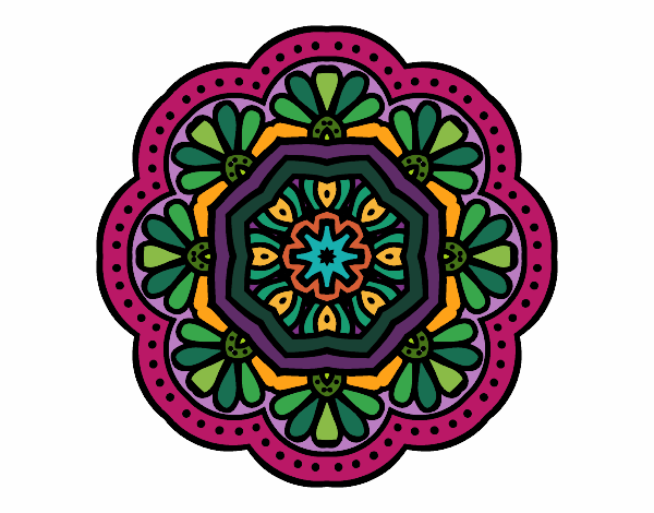 Dibujo Mandala mosaico modernista pintado por maritza lo