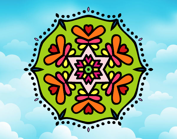 Dibujo Mandala simétrica pintado por lupitamaqu