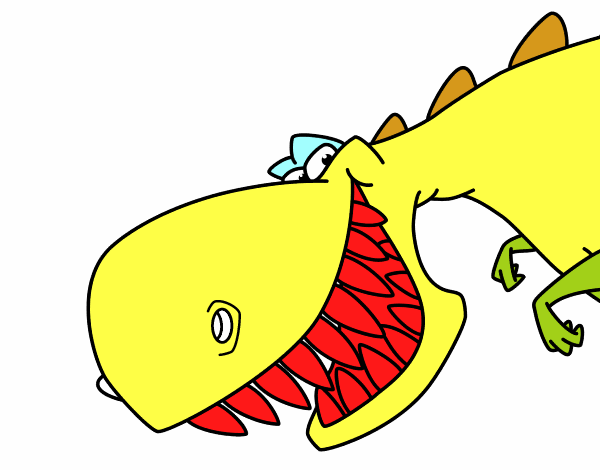 Dibujo Dinosaurio de dientes afilados pintado por dominick06
