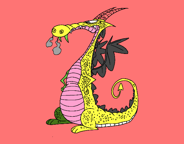 Dibujo Dragón con humos pintado por dominick06