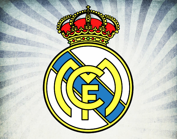 Dibujo Escudo del Real Madrid C.F. pintado por cortijo