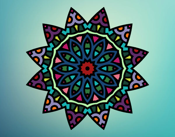 Dibujo Mandala estrella pintado por maritza lo